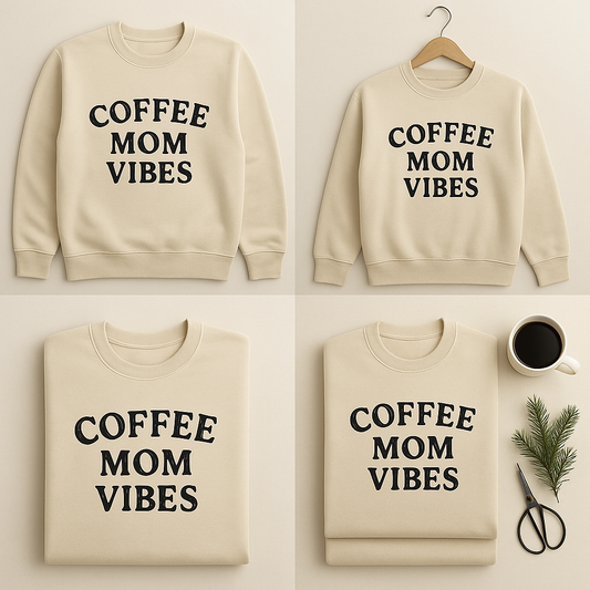 Coffee Mom Vibes Crewneck Sweatshirt