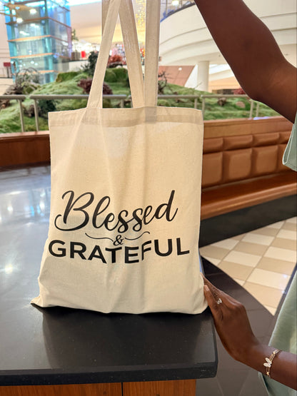 Blessed & Grateful Tote Bag