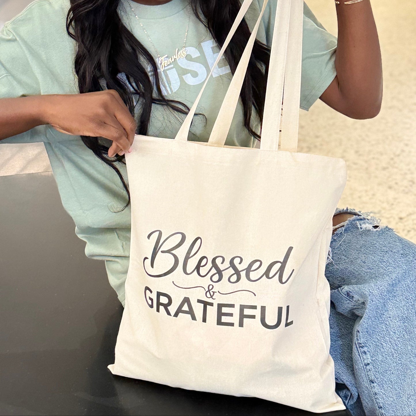 Blessed & Grateful Tote Bag