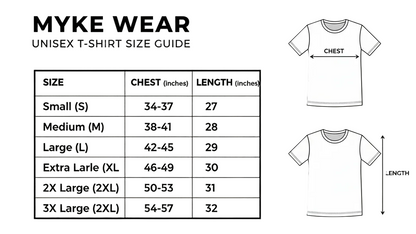 MYKE WEAR Complete Size Chart